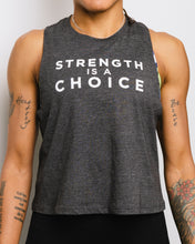 Load image into Gallery viewer, Strength is a Choice Racerback Cropped Tank